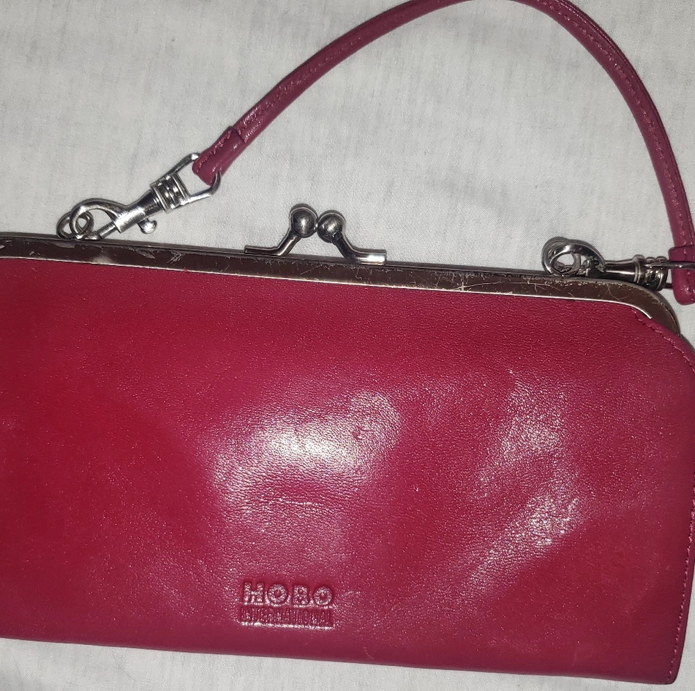 Pink and green HOBO wristlet